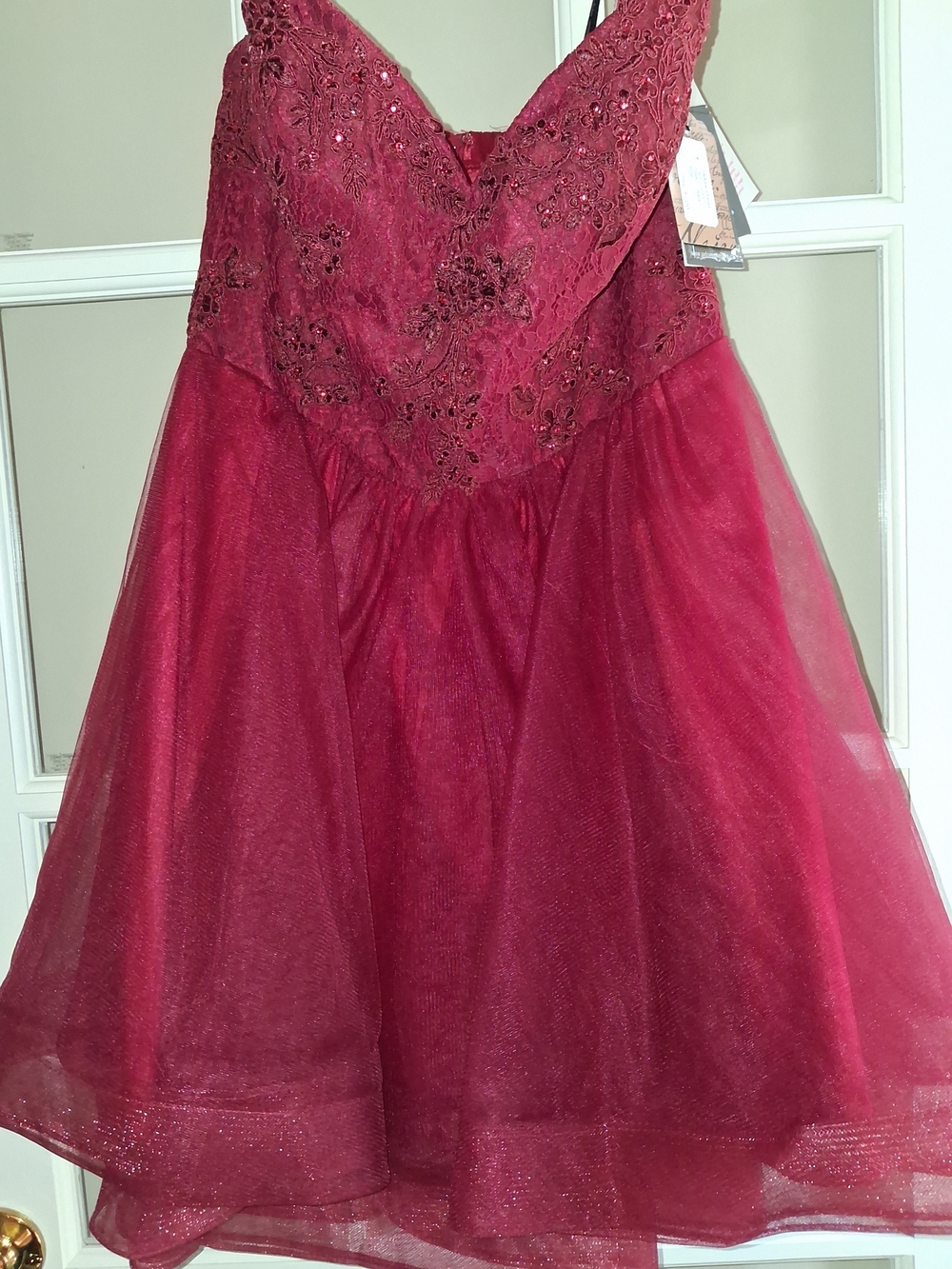 Adore Burgundy Lace & Tulle Party Dress for Kids